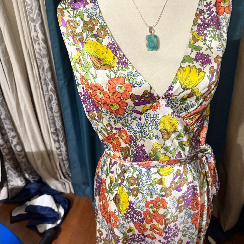 Coach Womens 100 % silk summer Midi Dress xl NWT spring summer XL - Picture 5 of 15
